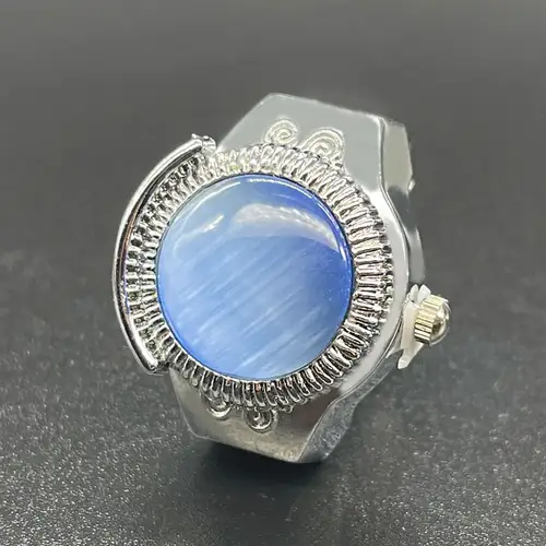 Kiss Jewelry Simple Silver Color Creative Quartz Watch Dial Finger Rings Couple Women Men Elastic Strap Metal Clock Ring Jewelry - Image 16