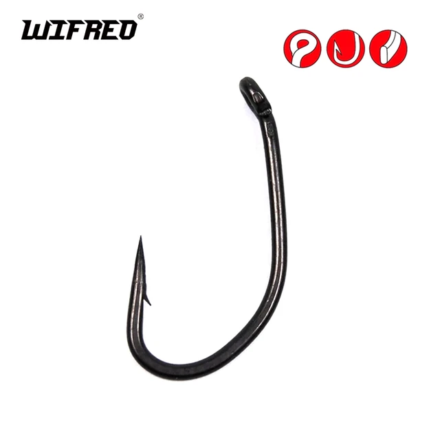 Wifreo 50PCS Carp Fishing Hook Matt Black Coating Carp Hooks