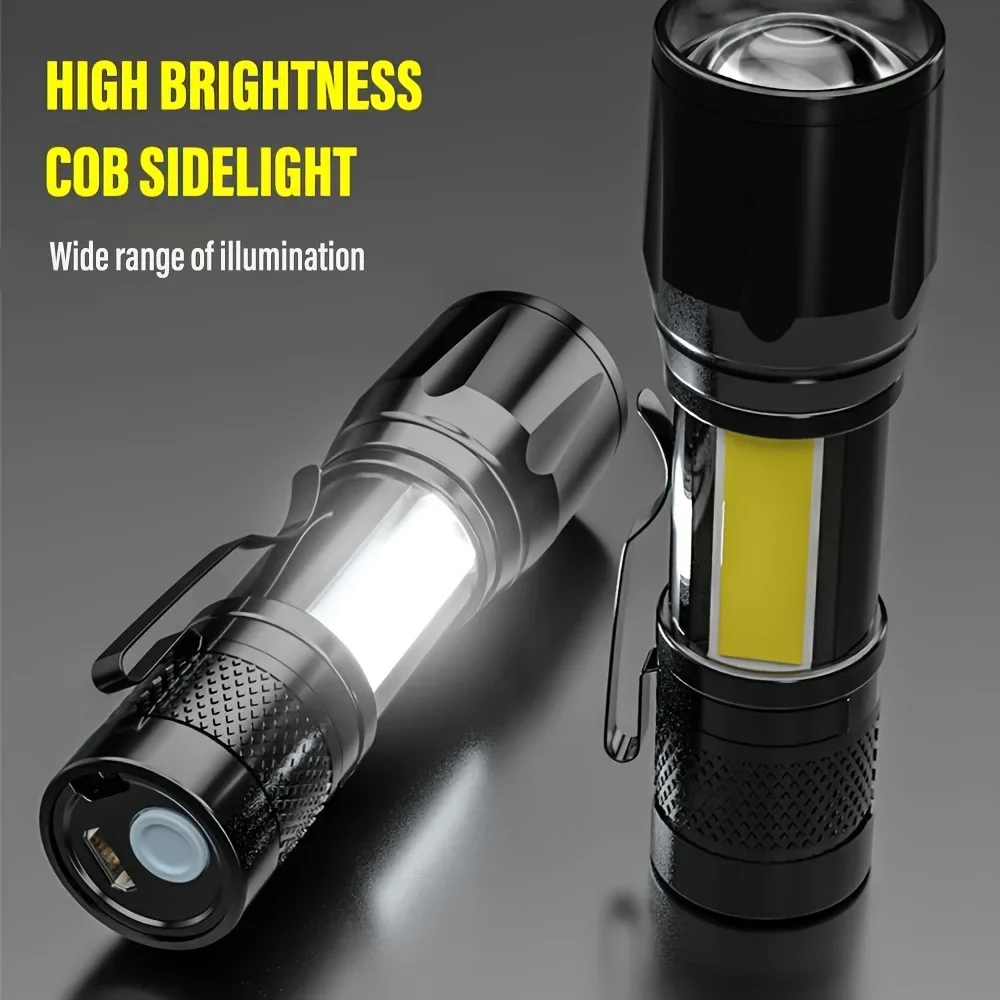 Waterproof Black LED Flashlight for Camping and Outdoor Activities