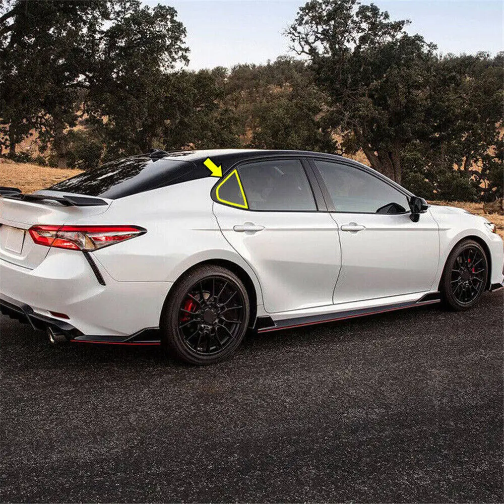 Car Rear Louver Window Side Shutter Cover Trim Sticker Vent Scoop ABS Carbon Fiber Accessories For Toyota Camry Sedan