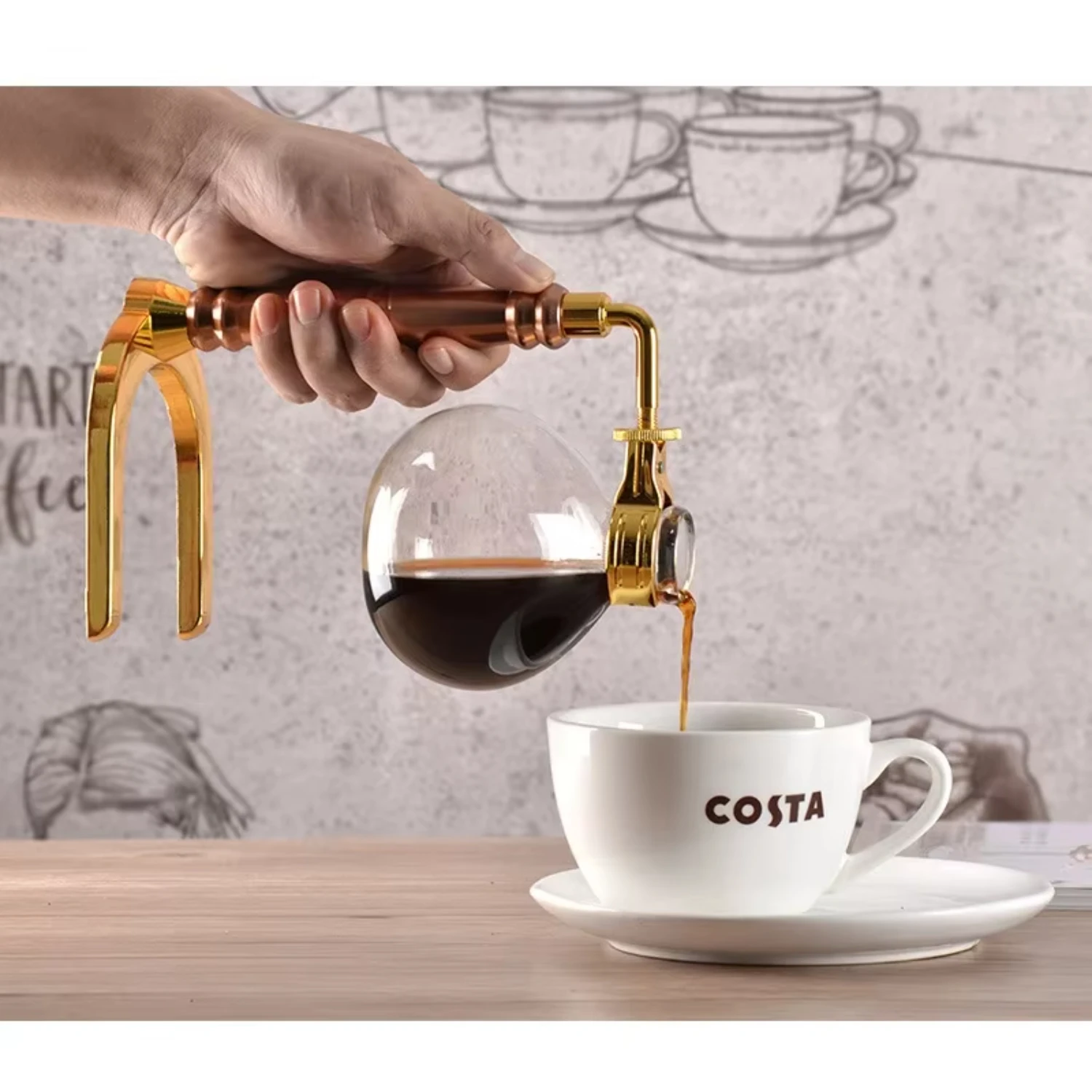 Japanese Style Siphon Coffee Maker Vacuum Coffeemaker Glass Filter 4
