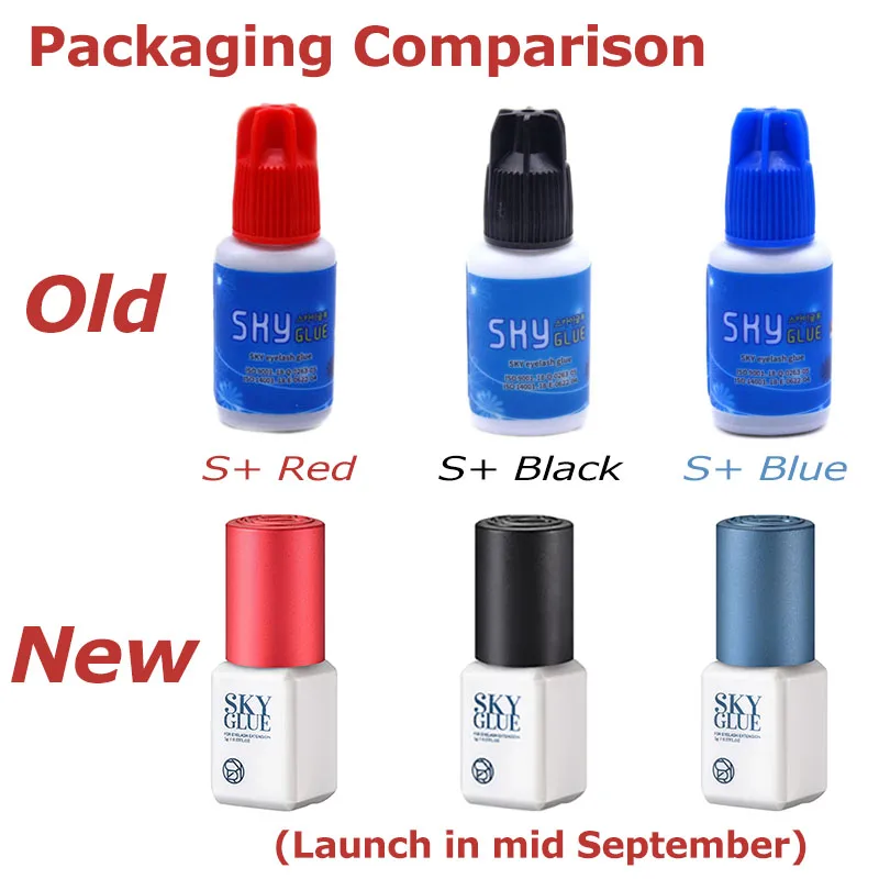10 Bottles SKY S Plus Glue 5ml Eyelash Extension Supplies Makeup Tools Korea No Irritation Strongest Adhesive with Original Bag