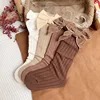1 Pairs Baby Girls Socks Velvet Bows Knee High Long Soft Cotton Todders Socks Children Princess Spring Autumn Tube Socks 1