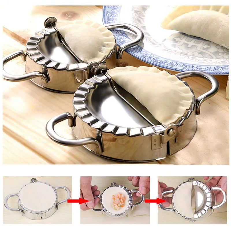 Dumplings Mold Stainless Steel Dumpling Tool Household Manual Press Kitchen Pastry Baking Dumpling Maker Accessories