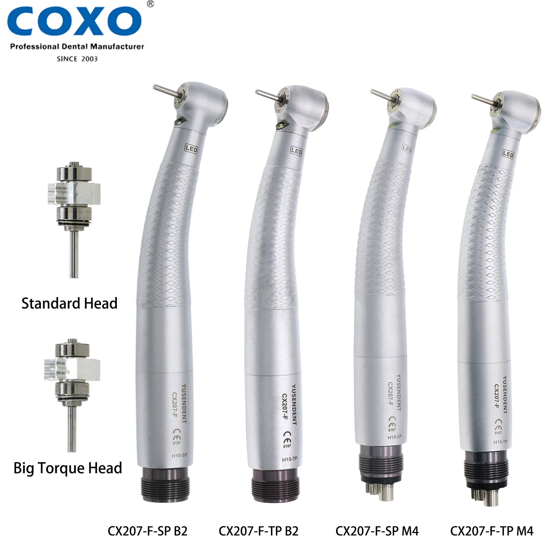 Coxo Led Dental Turbine Manipolo Ad Alta Velocità Self Power E Generator Air Turbine Rotor Standard/Torque Head 2/4 Hole Fit Nsk Kavo