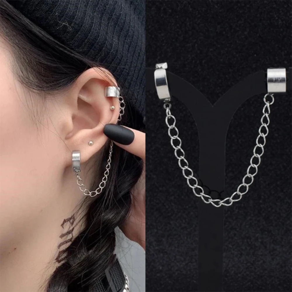 Fashionable Punk Stainless Steel WOMEN'S Chain Ear Clip 1 Pc