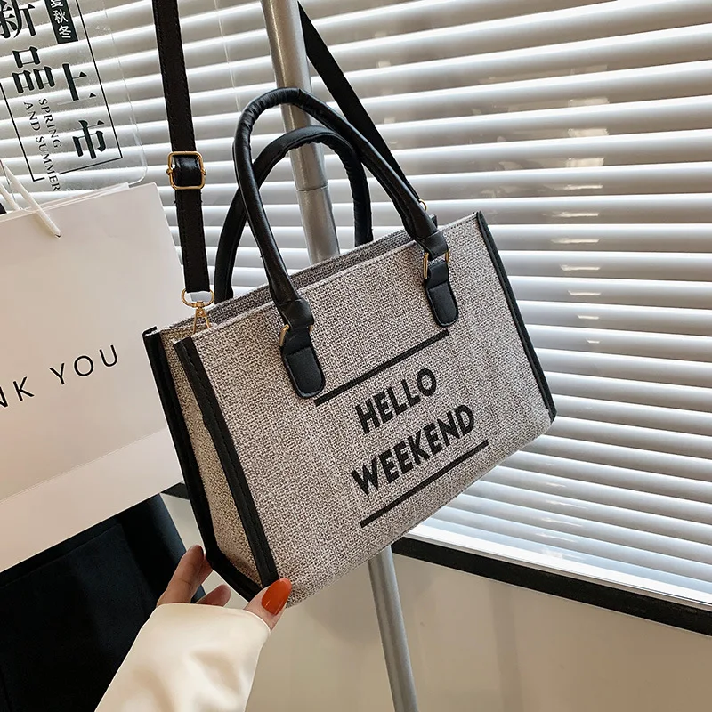 Simple Retro Fashion Canvas Single Shoulder Bag for Women's New Fashion Casual Lightweight Large Capacity Shoulder Bag