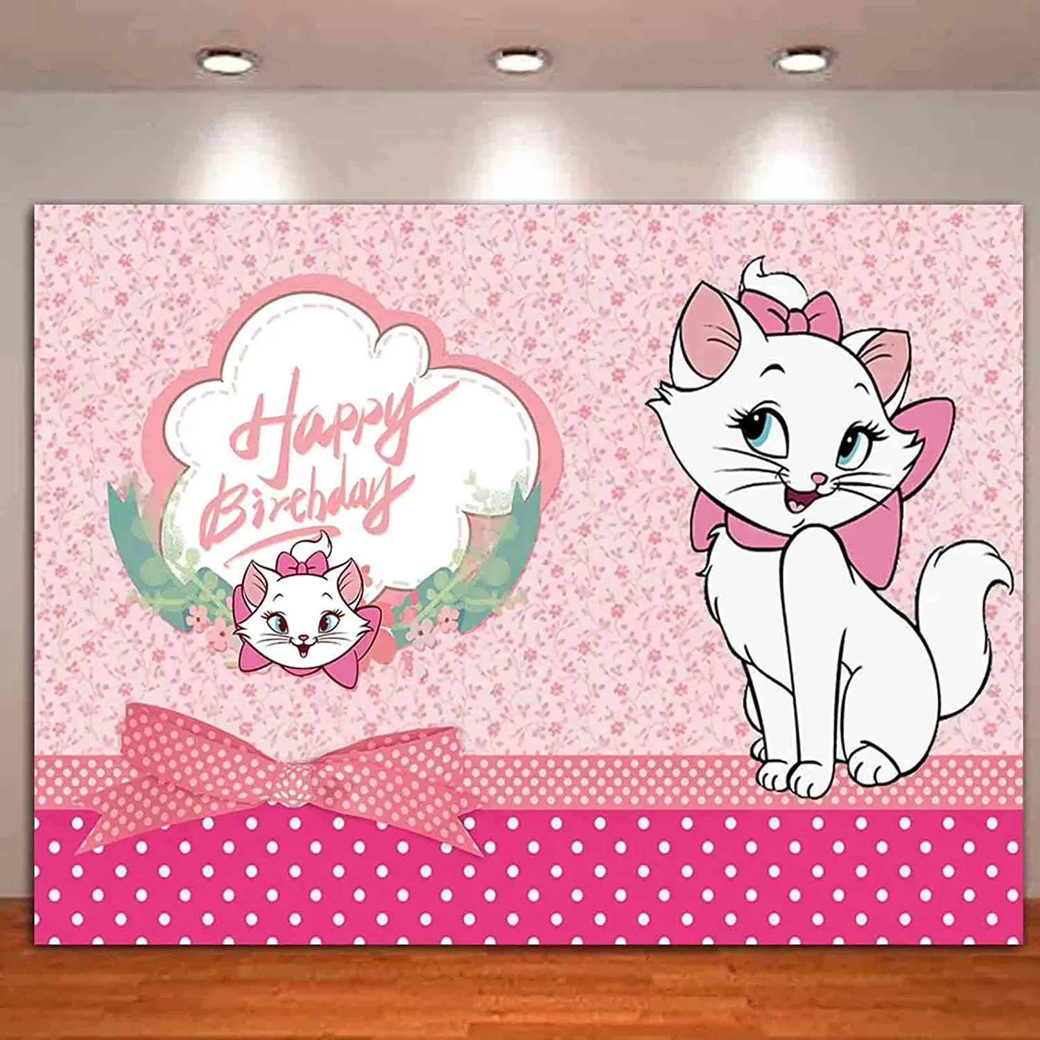 Disney-Aristocrata Mary Cat Birthday Background Cloth, Cartoon Theme, Children's Party, Photography, Cloth Decoration