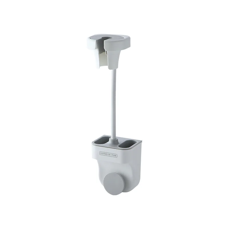 Two In One Shower Holder Adjustable HHair Dryer Holder Universal Bathroom Bracket Nozzle Base Stand Punch-Free 360&deg;Rotation