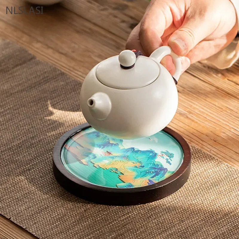 Chinese Style Bamboo Tea Tray Living Room Tea Table Trays Decorative High Grade Teapot Base Tray Tradition Tea Set Accessories