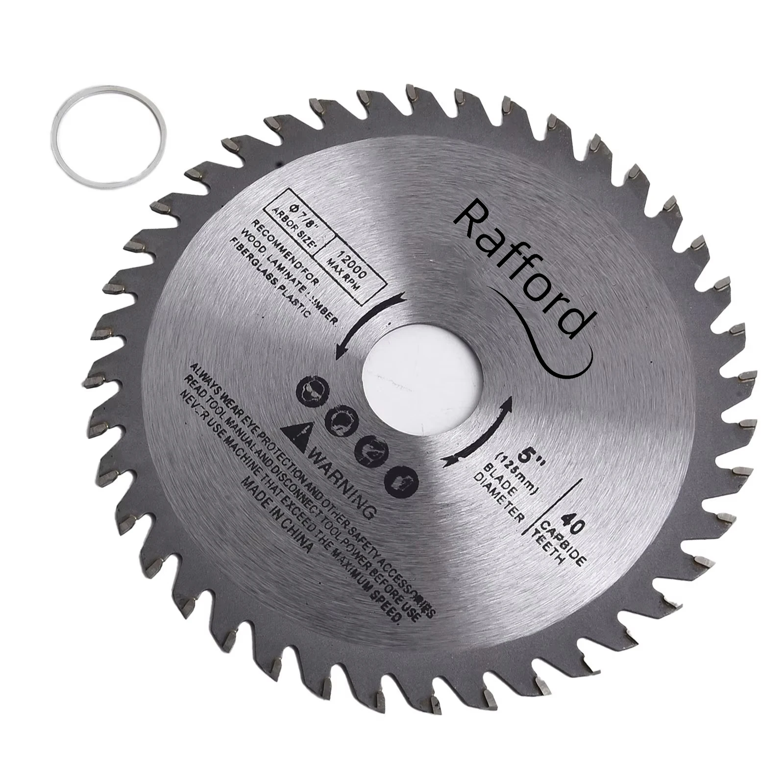 5inch 125mm Cutting Disc Mini Circular Saw Blade For Wood Plastic Metal Rotating Carbide Cutting Tools 40 Teeth 12000 Max RPM