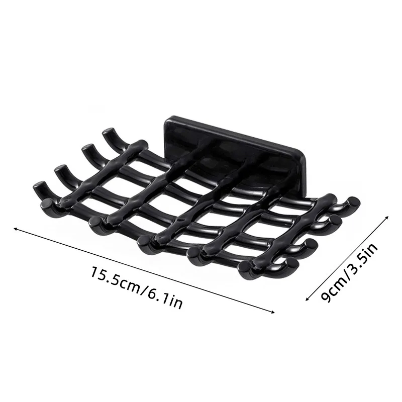 Houseeker Wall Mounted Soap Holder Organiser Rack Bathroom Shower Soap Storage Box Soap Dish Case With Hook