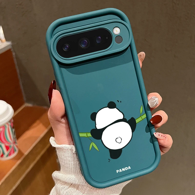 Cartoon Panda Pattern Shockproof Silicone Phone Case - Soft TPU Cover