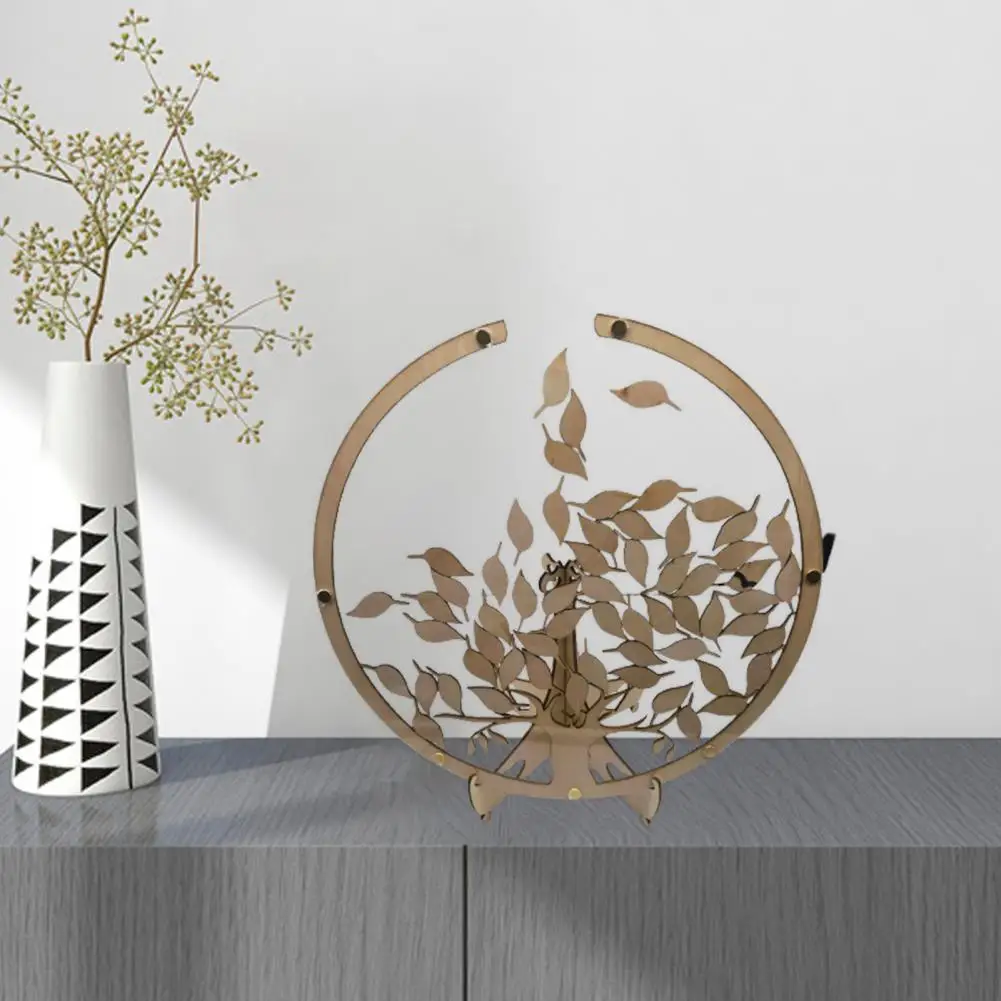Modern Guest Message Box Long Lasting Message Drop Box Transparent Decorative Wooden Tree And Leaves Signature Guest Book