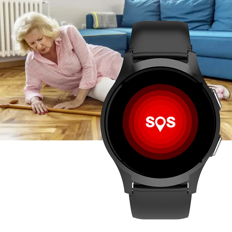 

Android Smartwatch 2023 Sos Watch Fall Detection Gps Watch Elderly Blood Pressure Wifi 4g Sim Smart Watch