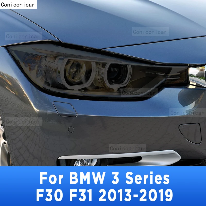 

2 Pcs Car Headlight Protective Film Cover Headlamp Transparent Black TPU Sticker For BMW 3 Series F30 F31 2013-2019 Accessories