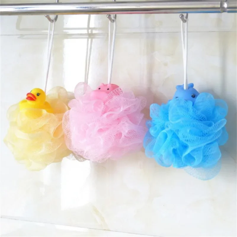 Shower Sponge Ball Kids Soft Bath Ball Baby Bath Brushes Lovely Cartoon Animal Exfoliating Body Ball Children Bathing