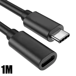 USB - C Male to Female Extension Cable - High - Speed Charging and Data Transfer for Laptops, Tablets, and Phones (1M)