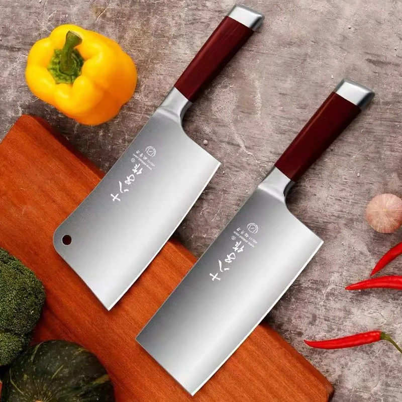 

Shibazi Professional Chinese Stainless Steel Knife Chef'S Kitchen Knife Tool Wooden Handle Mulberry Knife Sharp Slicing Knife