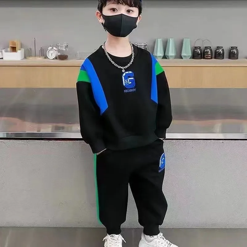 

Autumn Kids Clothes Boy's Sport Embroidery Letter T-Shirt Pants 2Pcs/sets Children Boys Sweatshirt Sweatpant Tracksuit 2024 New
