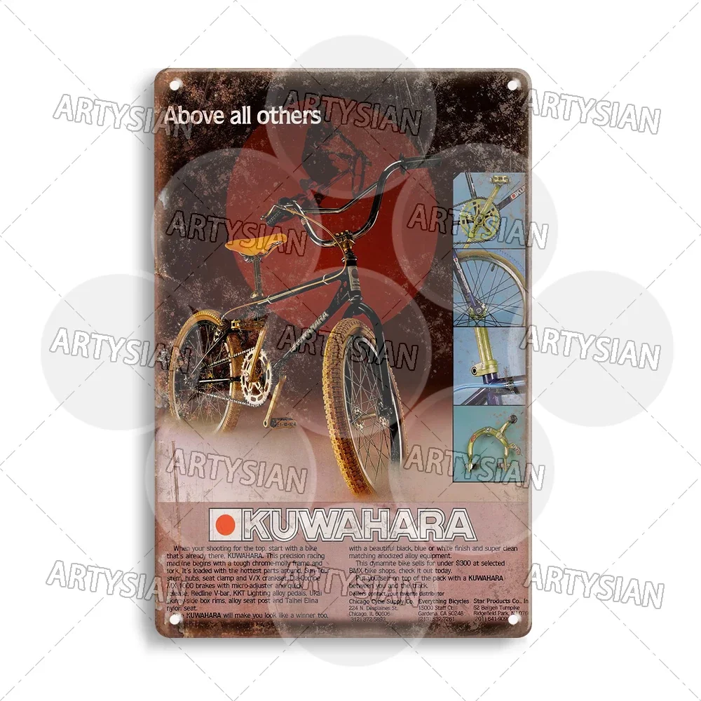 Placa de Metal Vintage para bicicleta BMX, placa de Motocross
