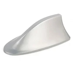 Shark Fin Car Radio Antenna - Sleek FM Signal Enhancing Exterior Auto Styling Accessory - Silver