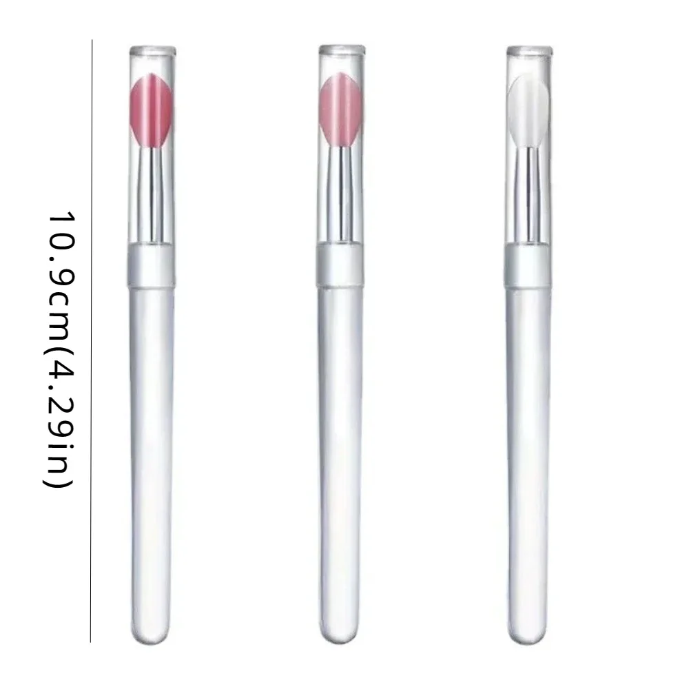 1PC Portable Silicone Lip Brush with Cover Soft Multifunctional Lip Balm Applicator Lipstick Lipgloss Makeup Brush Makeup Tools lip brush makeup tool makeup brush