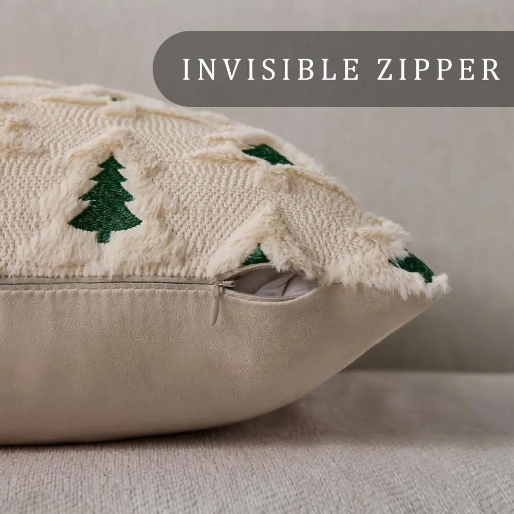 Green Christmas Throw Pillow Cover Image 5