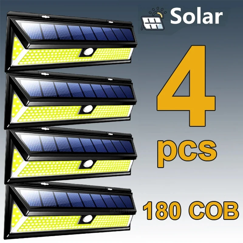 Solar Lights Outdoor 180 COB Solar LED Wall Lamp Waterproof Motion Sensor 3 Modes Super Bright for Garden Front Door Garage Path 2x2 video wall controller 1in 4out multi screen splicing processor multiple picture splicing modes support ir and rs232