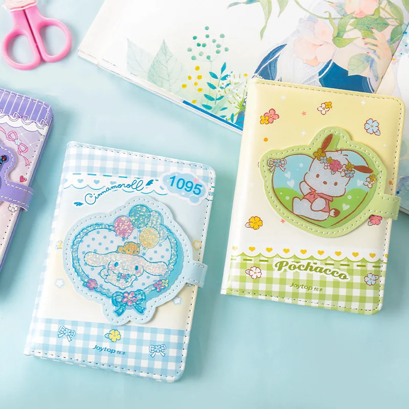 

Sanrio Hellokitty Mymelody Kuromi Cinnamoroll Purin Pochacco Shaped Magnetic Buckle This A6 Color Page Manual Book