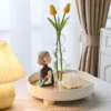 Wooden Desktop Decorative Tray Perfume Fragrance Display Stand Key Cosmetics Storage Rack for Bathroom Home Kitchen Organizer 6