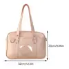 Women Jk School Handbag Large Capacity PU Anime Crossbody Bag Transparent Love Heart Shoulder Uniform Bag for Shopping Commuting 6
