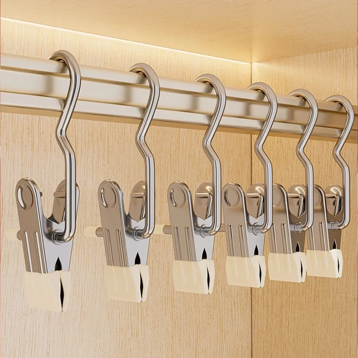 Anti-slip Clothes Hanger Pants Rack Storage Portable Organizer Room Laundry Hook Stainless Steel Clothespin Home Racks Hangers