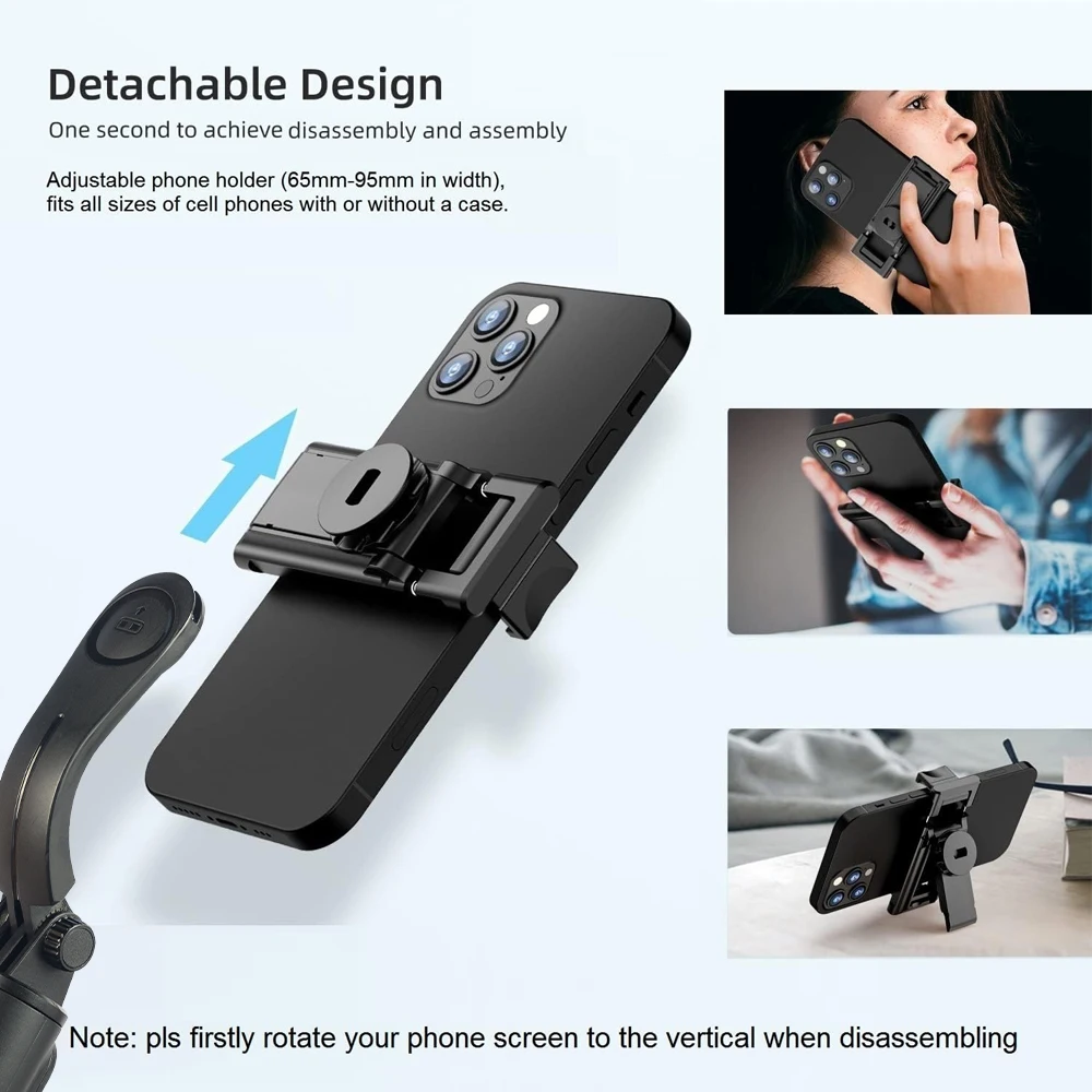 Wireless Handheld Selfie Stick Tripod Stand Detachable Phone Holder with Bluetooth Remote for SmartPhone Live Streaming