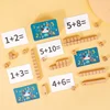 Wooden Math Toys Number Counting Puzzle Building Block Montessori Educational Toys Teaching Tool Game for Preschool Boys Girls 5