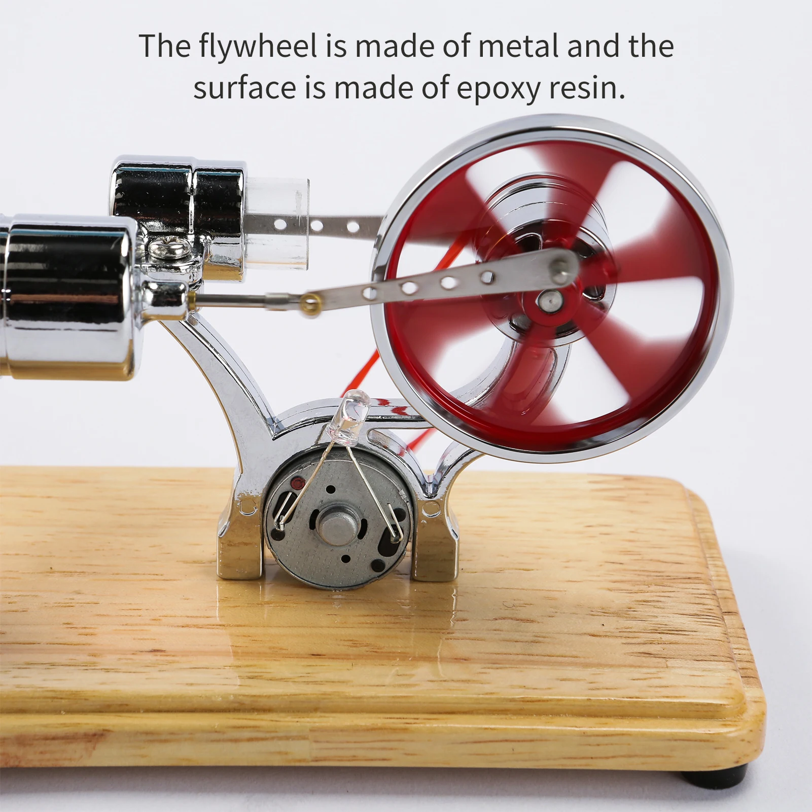 【New Hot】Stirling Engine Kit Electricity Generator Motor Model Physical Generator Model with LED Light Flywheel Design