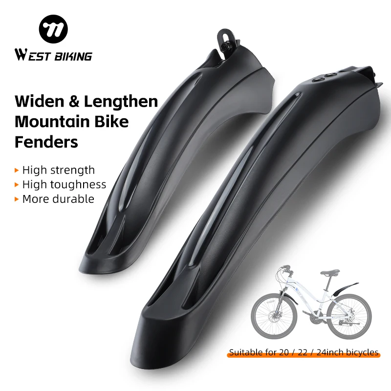 WEST BIKING Bicycle Fenders Mountain Bike Mudguard 20/22/24 Inch Front Rear Tire Wheel MTB Bike Quick Release Protector
