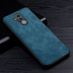 Premium Scratch-Resistant PU Leather Phone Case - Solid Color Protective Cover for Mate 10 Pro (Dark Blue)