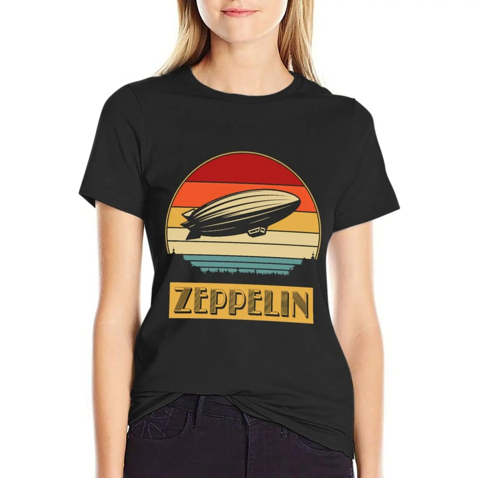 

Retro Led Zepelin T-shirt Female clothing plus size tops vintage clothes t shirts for Women