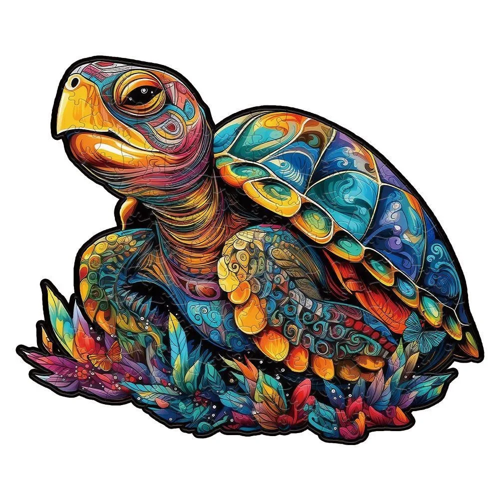 3D Vision Tiger Wooden Puzzles for Adults and Kids, Brightly Colored Unique Shaped Animal Wood Puzzles toys christmas gift 6
