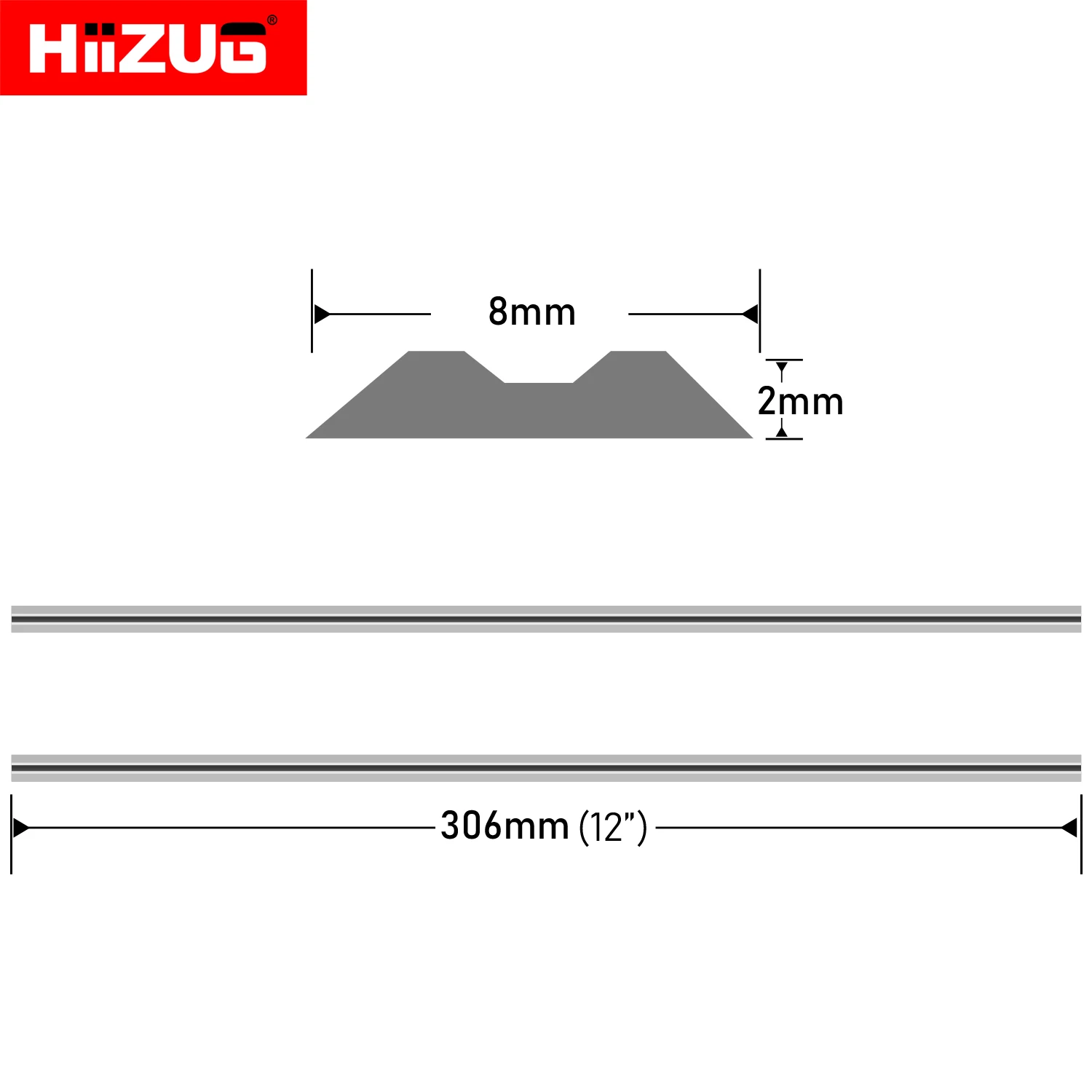 306x8x2mm Planer Blades Knives For Makita 2012 and 2012NB Thickness Planer JointerHSS Heat Treated Double-edge 2Pcs /4Pcs