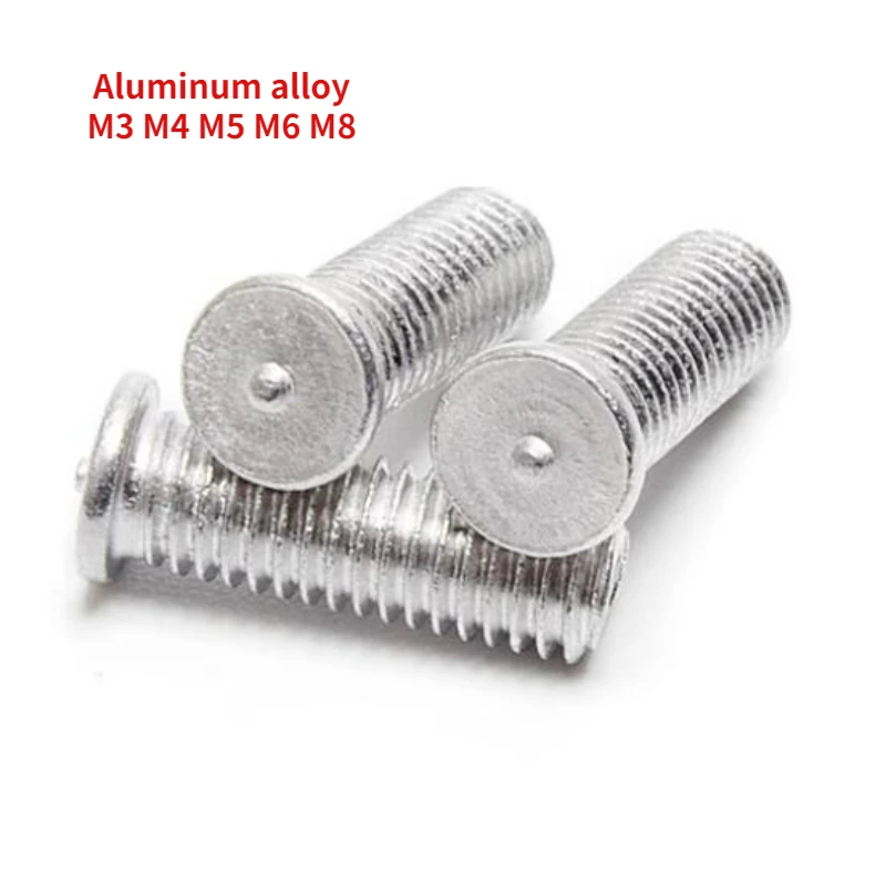 50/100/200pcs สกรูเชื่อม M3 M4 M5 M6 M8 อลูมิเนียมเชื่อมเกลียว Studs สําหรับตัวเก็บประจุ Discharge Spot เล็บ 1