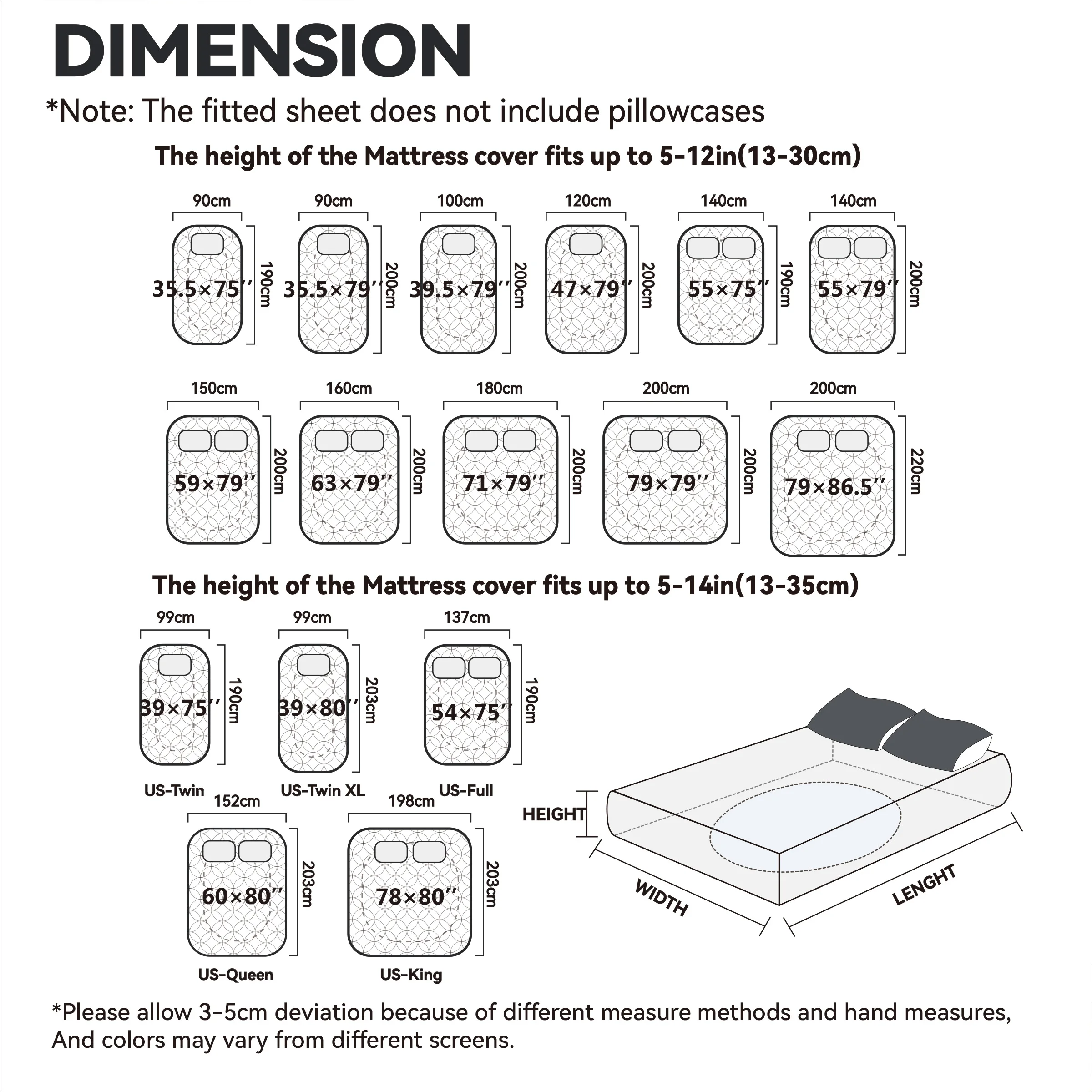 Deluxe Quilted Waterproof Mattress Protector - Noiseless & Breathable with Deep Pocket Design