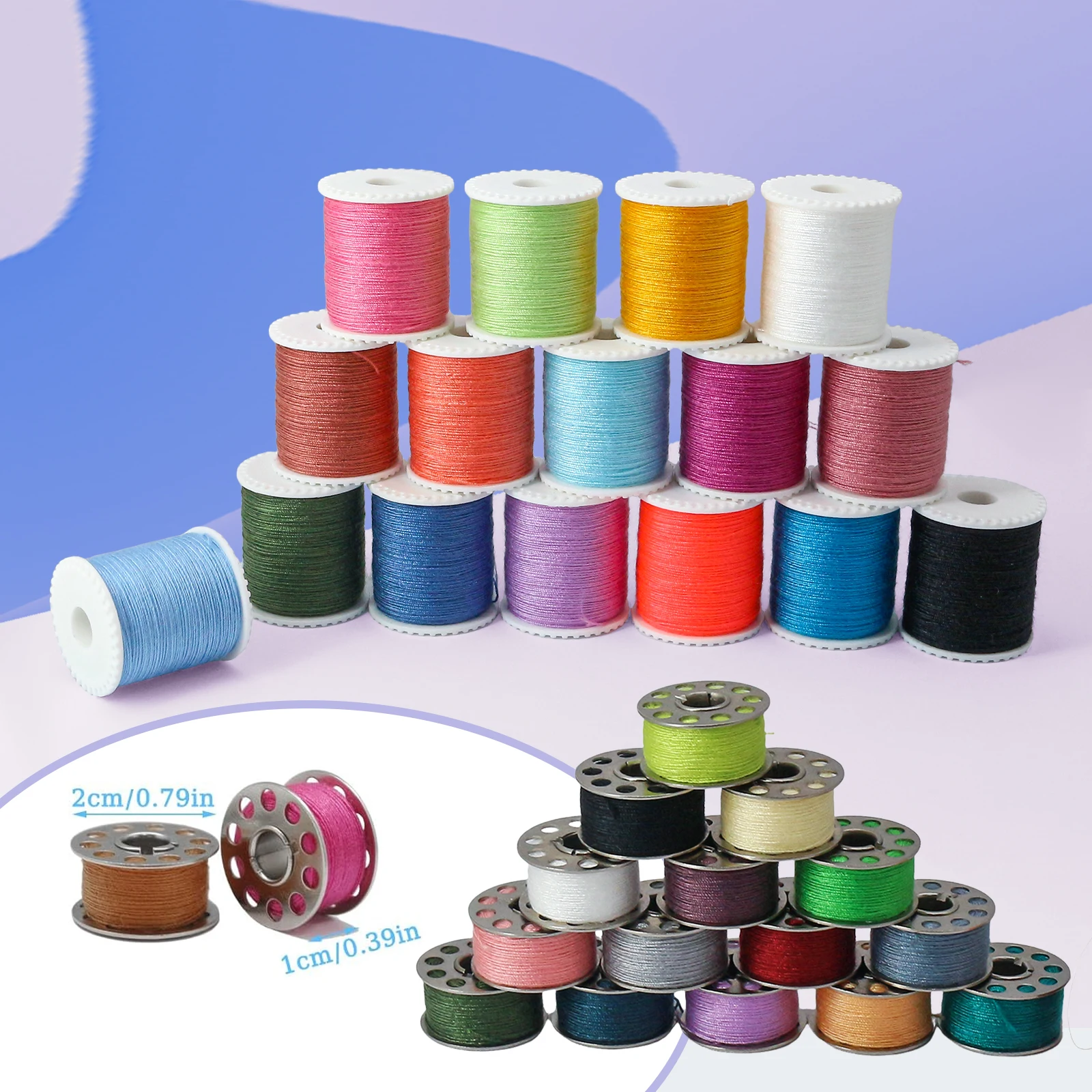 Sewing Kit with Prewound Bobbins, 42Pcs Supplies for Machine & Hand Sewing, Includes Threads, Needles, Tools, Fit Brother Singer - 6