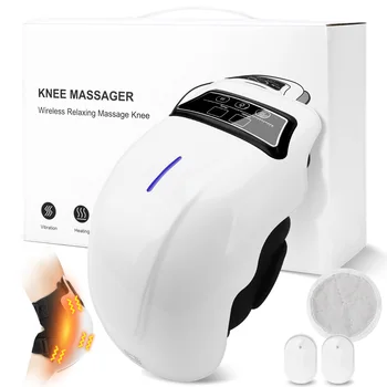 Electric Knee Massager Adjustable Temperature Vibration Cordless Knee Massager with LED Screen White 1
