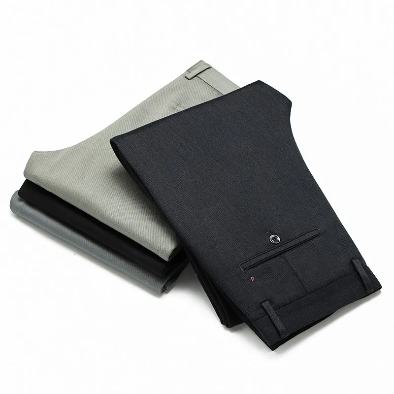 

2022 Modal Material Spring Autumn England Fashion High Quality Men Pants Straight Long Classic Business Trousers