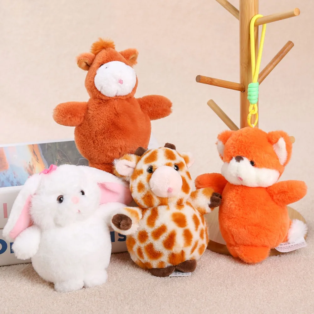 Cute Rabbit Capybara Keychain Bear Fluffy Animal Keychain Soft Raccoon Small Pendant Home Decor