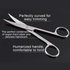 1Pcs 14cm Stainless Steel Medical Scissors Manicure Nose Hair Lash Scissors Eyebrow Trimming Straight Curved Tip Makeup Tools 2