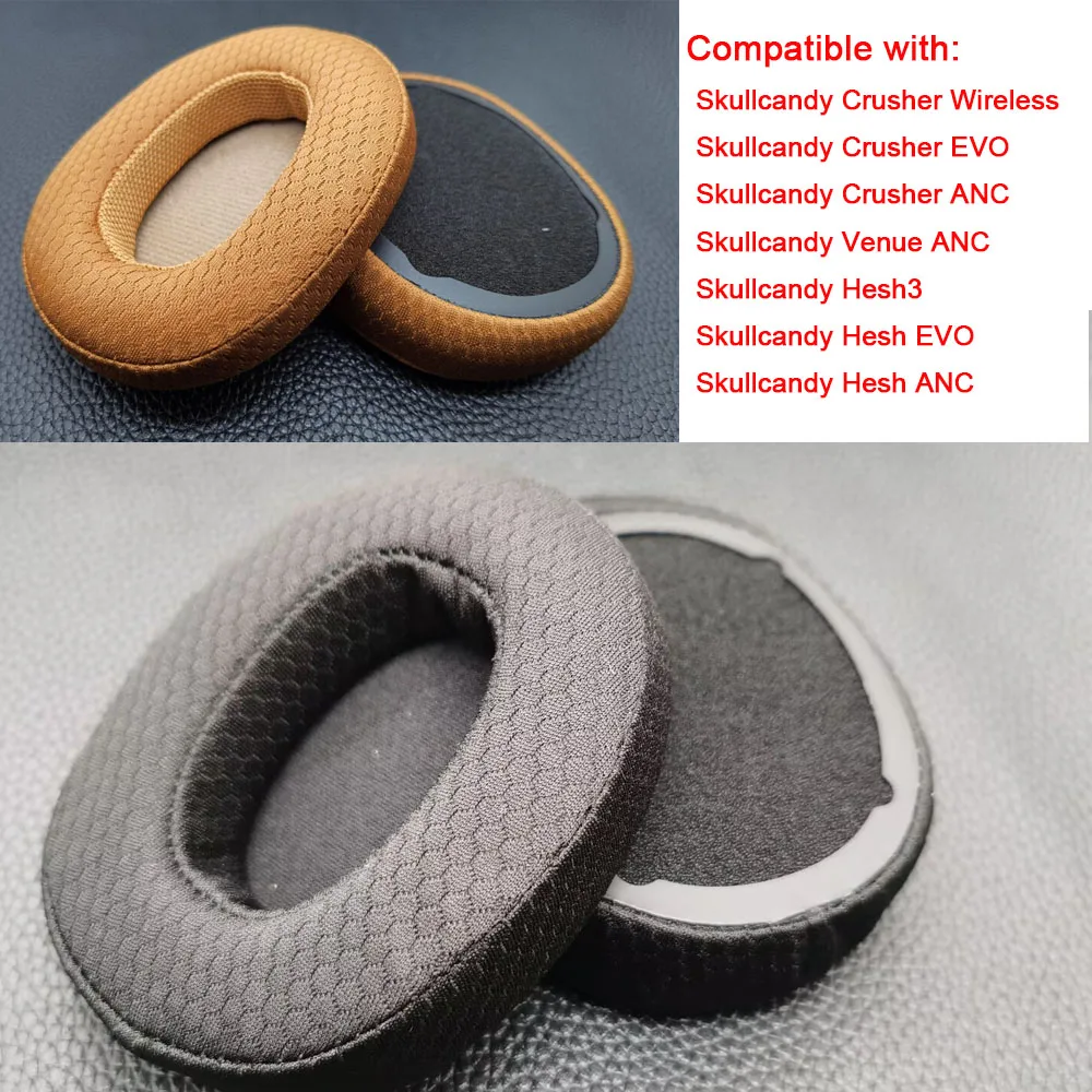 Fabric EarPads for Skullcandy Hesh 3/ANC/Evo Crusher Wireless/ANC/Evo Venue ANC Headphone Replacement Ear pads Cushion Cover