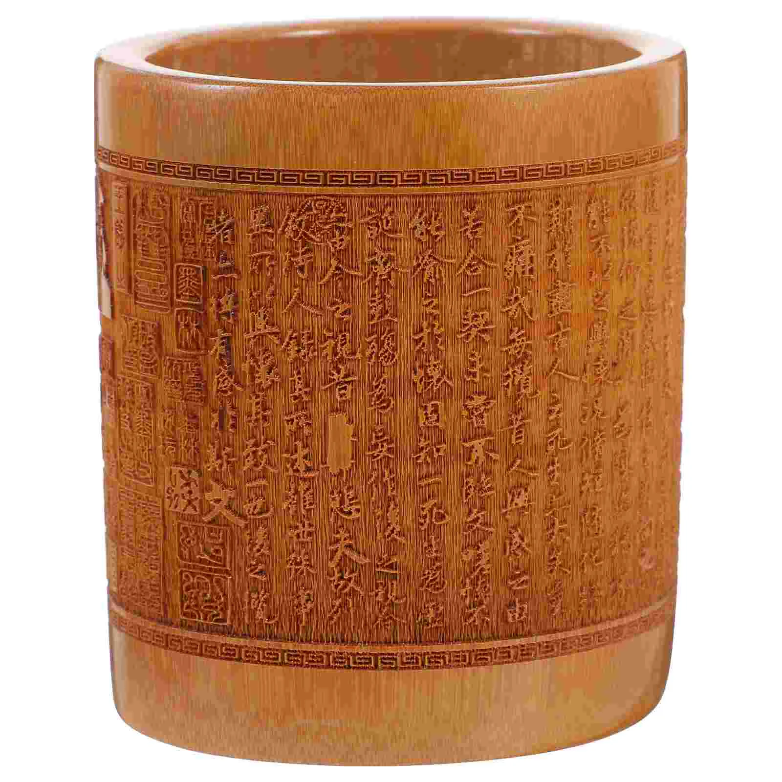 

Старинная настольная бамбуковая подставка для карандашей, держатель для кисточек для макияжа, Настольный Органайзер